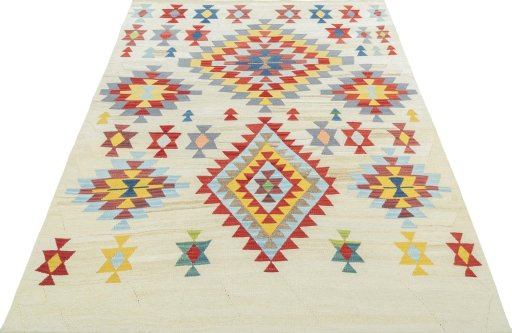 Close-up detail of New Modern Design rug from Turkey showing Wool weave