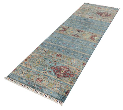 Close-up detail of New Samarkand rug from Pakistan showing Wool weave
