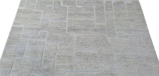 Backside of handmade New Morocco rug showing knot structure and weave density