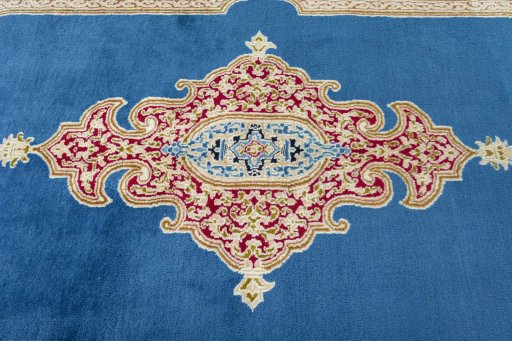 Central medallion detail of 2000s Kerman rug from Iran / Persia