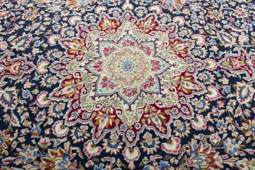 Central medallion detail of 1970s Kerman rug from Iran / Persia