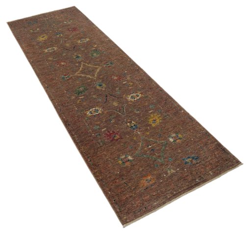 Corner detail of New Farahan rug showing border pattern and Wool pile