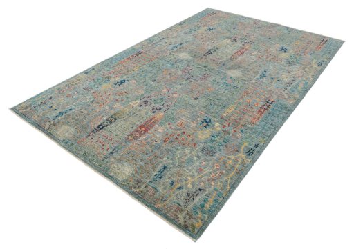 Close-up detail of New Haj-jalili rug from Pakistan showing Wool weave