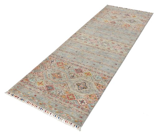 Close-up detail of New Samarkand rug from Pakistan showing Wool weave