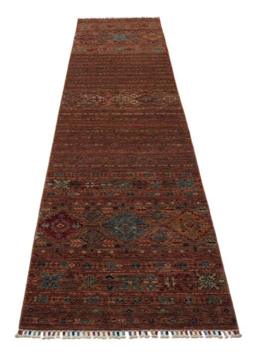 Surface texture of New Samarkand rug with natural Wool and intricate pattern