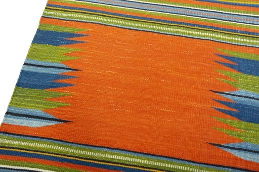 Surface texture of New Kilim Sofre rug with natural Wool and intricate pattern