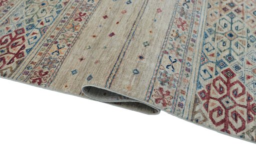 Close-up detail of New Samarkand rug from Pakistan showing Wool weave