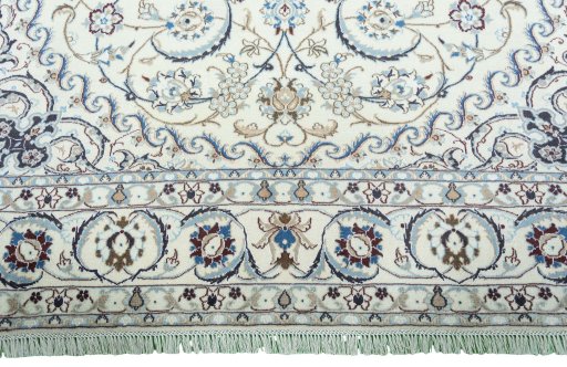 Full view of 2000s Nain rug from Iran / Persia, 350 × 247 cm in Beige tones