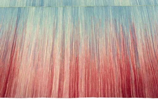 Close-up detail of New Kilim Kiasar rug from Turkey showing Wool weave