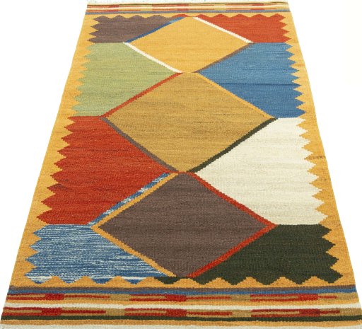 Close-up detail of New Modern Design rug from Turkey showing Wool weave