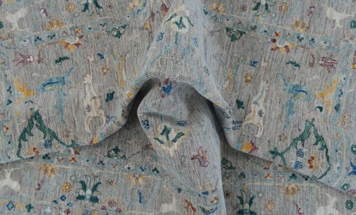 Full view of New Farahan rug from Pakistan, 178 × 121 cm in Beige tones