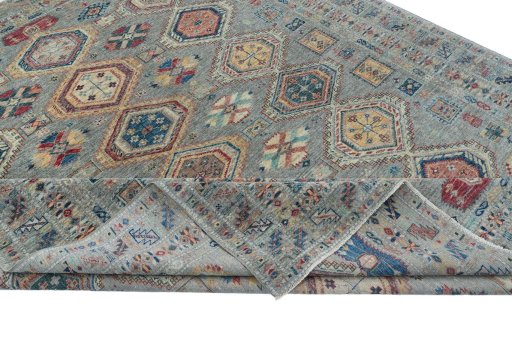 Central medallion detail of New Kazak rug from Pakistan