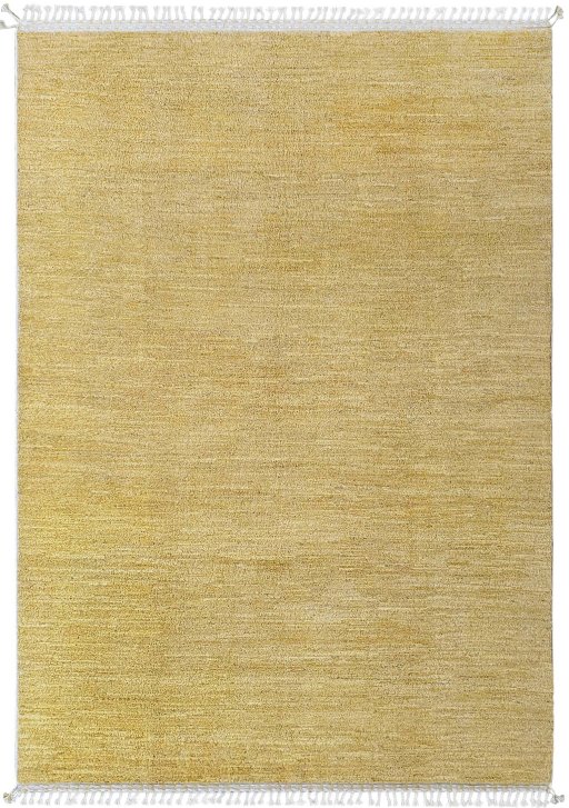 Full view of New Morocco rug from Pakistan, 301 × 209 cm in Yellow tones