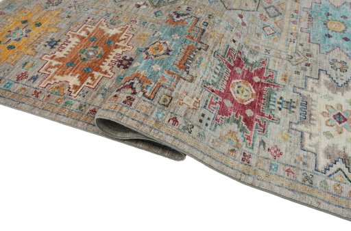 Close-up detail of New Samarkand rug from Pakistan showing Wool weave