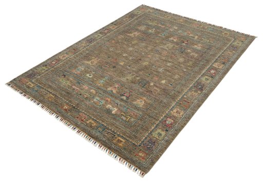 Close-up detail of New Samarkand rug from Pakistan showing Wool weave