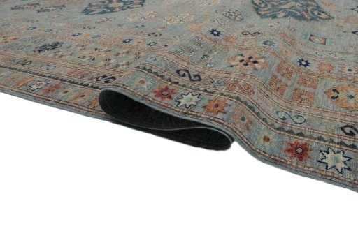 Close-up detail of New Kazak rug from Pakistan showing Wool weave