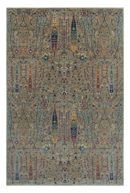 Full view of New Haj-jalili rug from Pakistan, 288 × 186 cm in Beige tones