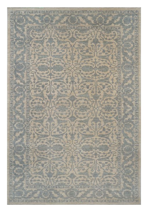 Full view of New Farahan rug from Pakistan, 303 × 199 cm in Beige tones