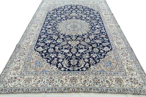 Surface texture of New Nain rug with natural Wool and intricate pattern