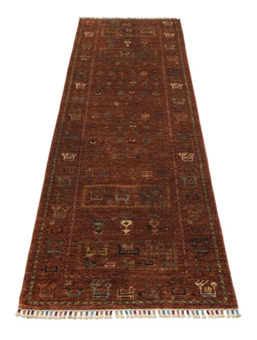 Surface texture of New Samarkand rug with natural Wool and intricate pattern