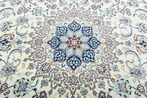 Central medallion detail of New Nain rug from Iran / Persia