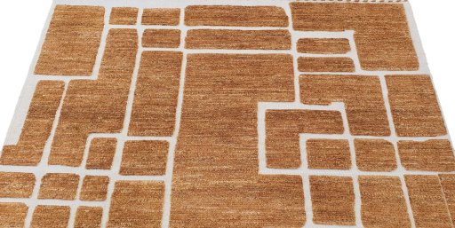 Backside of handmade New Morocco rug showing knot structure and weave density