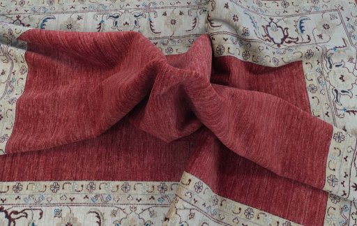 Full view of New Farahan rug from Pakistan, 297 × 249 cm in Red tones