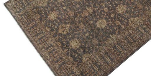 Backside of handmade New Farahan rug showing knot structure and weave density