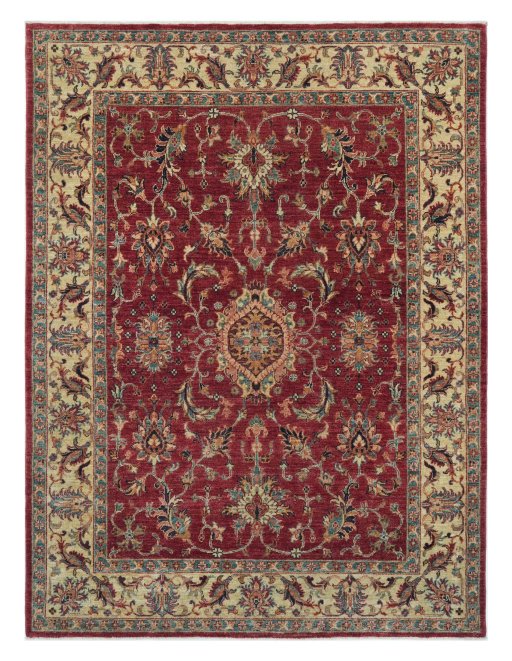 Full view of New Farahan rug from Pakistan, 202 × 153 cm in Red tones