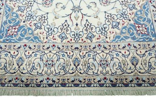 Full view of 2000s Nain rug from Iran / Persia, 325 × 212 cm in Beige tones