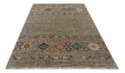 Surface texture of New Samarkand rug with natural Wool and intricate pattern