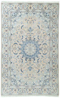 Full view of 2000s Nain rug from Iran / Persia, 312 × 198 cm in Red tones