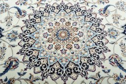 Central medallion detail of New Nain rug from Iran / Persia