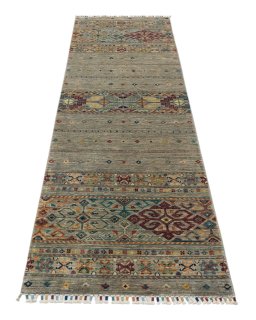 Surface texture of New Samarkand rug with natural Wool and intricate pattern