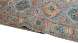 Close-up detail of New Kazak rug from Pakistan showing Wool weave