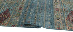Close-up detail of New Samarkand rug from Pakistan showing Wool weave