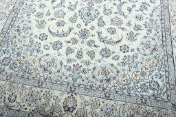 Close-up detail of 2000s Nain rug from Iran / Persia showing Wool weave