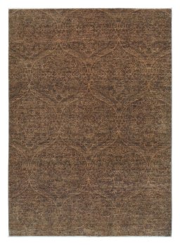 Full view of New Farahan rug from Pakistan, 208 × 146 cm in Brown tones