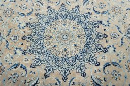 Central medallion detail of 2000s Nain rug from Iran / Persia