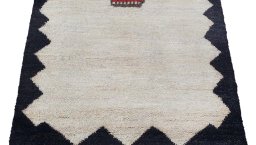 Surface texture of New Morocco rug with natural Wool and intricate pattern