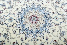 Central medallion detail of 2000s Nain rug from Iran / Persia