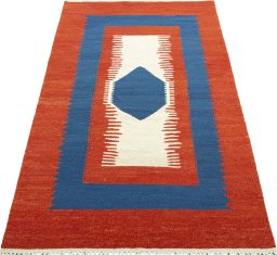 Close-up detail of New Modern Design rug from Turkey showing Wool weave