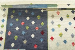 Full view of New Kilim Dastan rug from Turkey, 134 × 71 cm in Multi Color tones