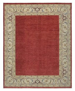 Full view of New Farahan rug from Pakistan, 297 × 249 cm in Red tones