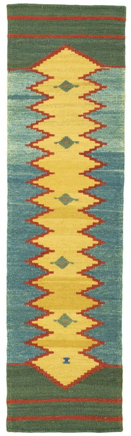 Full view of New Modern Design rug from Turkey, 187 × 51 cm in Multi Color tones