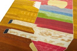 Surface texture of New Kilim Dastan rug with natural Wool and intricate pattern