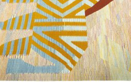 Close-up detail of New Kilim Dastan rug from Turkey showing Wool weave