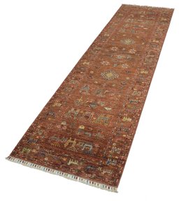 Close-up detail of New Samarkand rug from Pakistan showing Wool weave