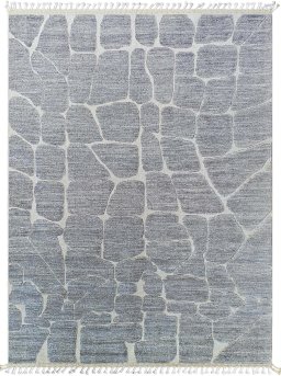 Full view of New Morocco rug from Pakistan, 286 × 210 cm in Gray tones