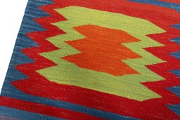 Surface texture of New Kilim Sofre rug with natural Wool and intricate pattern